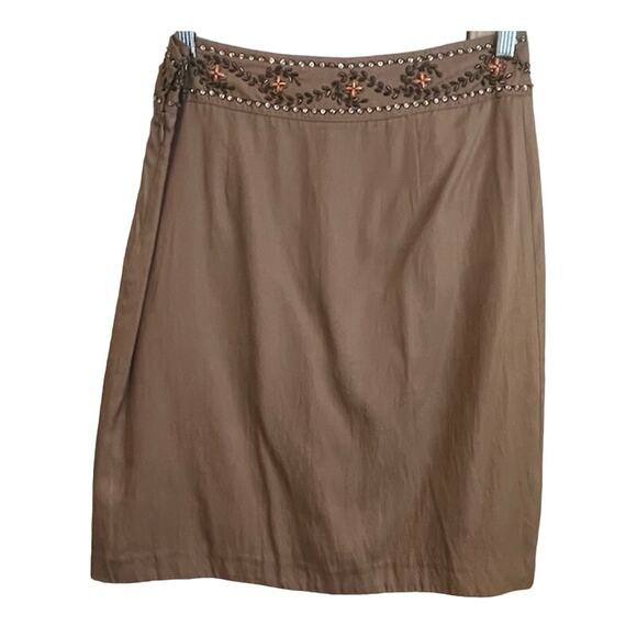 Sisley by Anthropologie women's beaded, embroidered skirt. - Picture 2 of 9